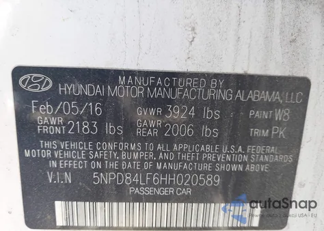 2017 Hyundai Elantra Se из США, поврежденный, VIN 5NPD84LF6HH020589